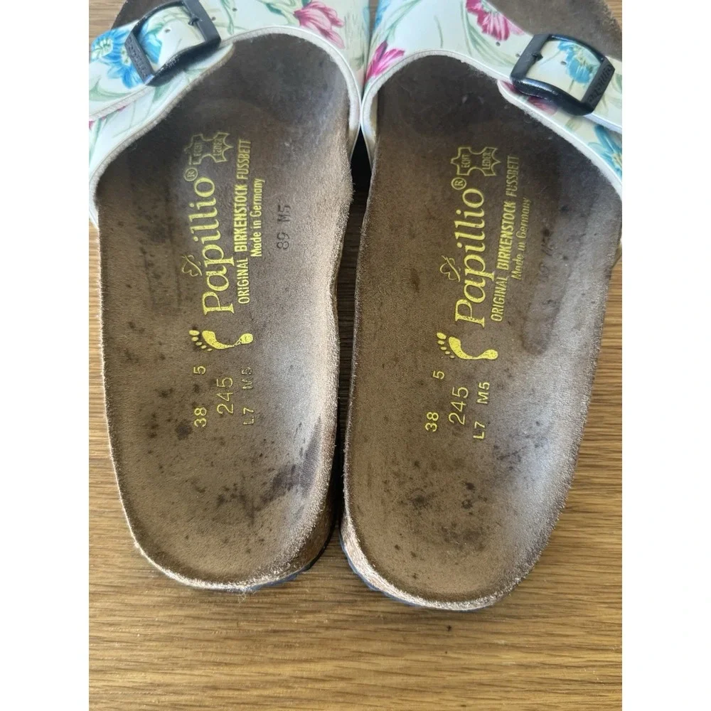Papillio Birkenstock Sandals Women SIZE US 7 EU 38  Pink/white Floral Narrow fit